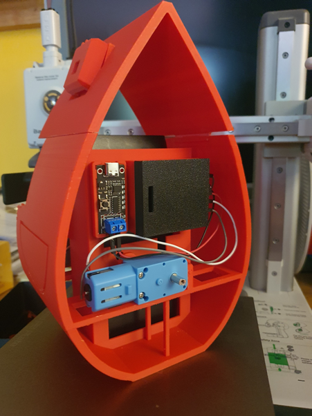 Work in progress: physical prototype with electronics and motor